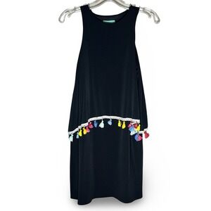 Judith March Black Tassel Dress Sleeveless Casual Summer